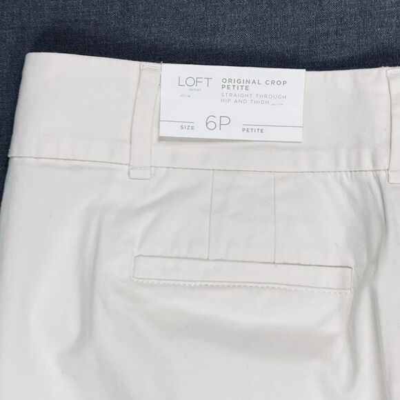 Ann Taylor LOFT Crop Pants Womens 6 White Straight Leg Stretchy Breathable NEW - Picture 8 of 16